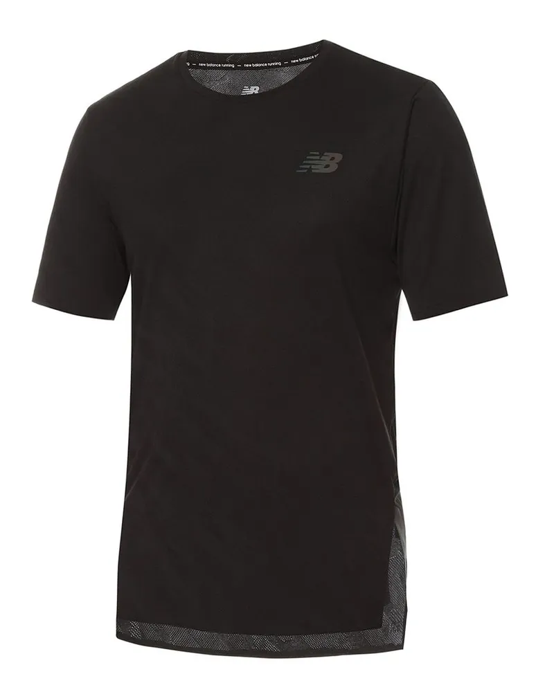 New Balance Neues Gleichgewicht Q Speed ​​Jacquard Mens Black T-Shirt Schwarz