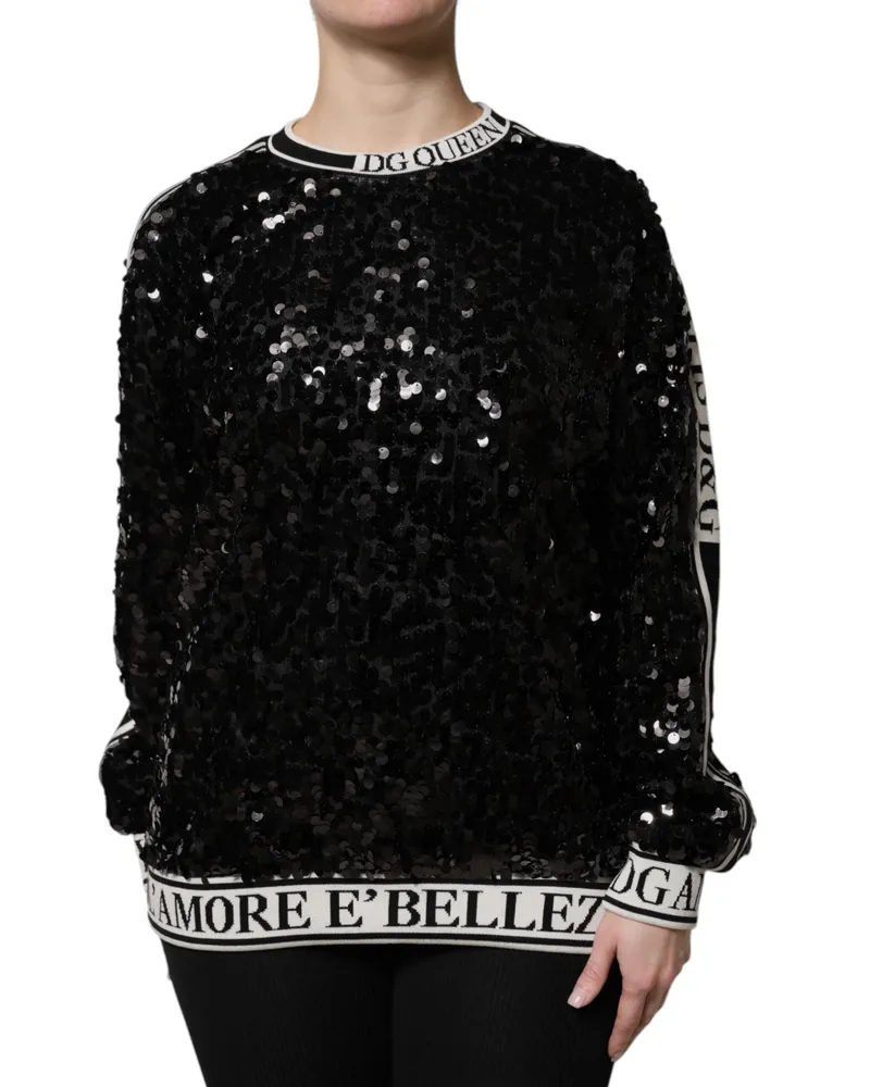 Dolce & Gabbana Paillettenverzierter Pullover Schwarz