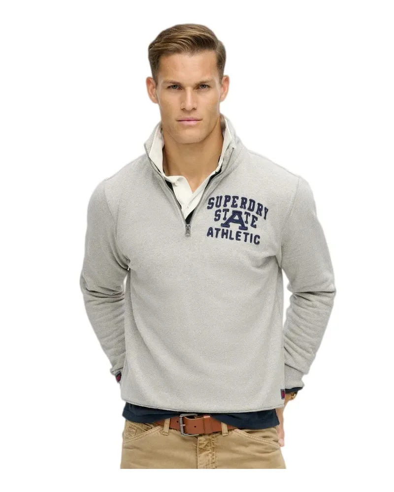 Superdry. Herren Vintage Sportpullover Grau