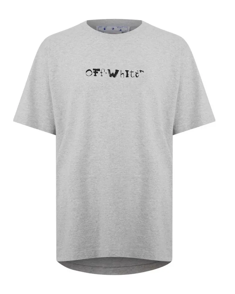 OFF-WHITE Faces Over Logo Over Skate Fit Graues T-Shirt Grau