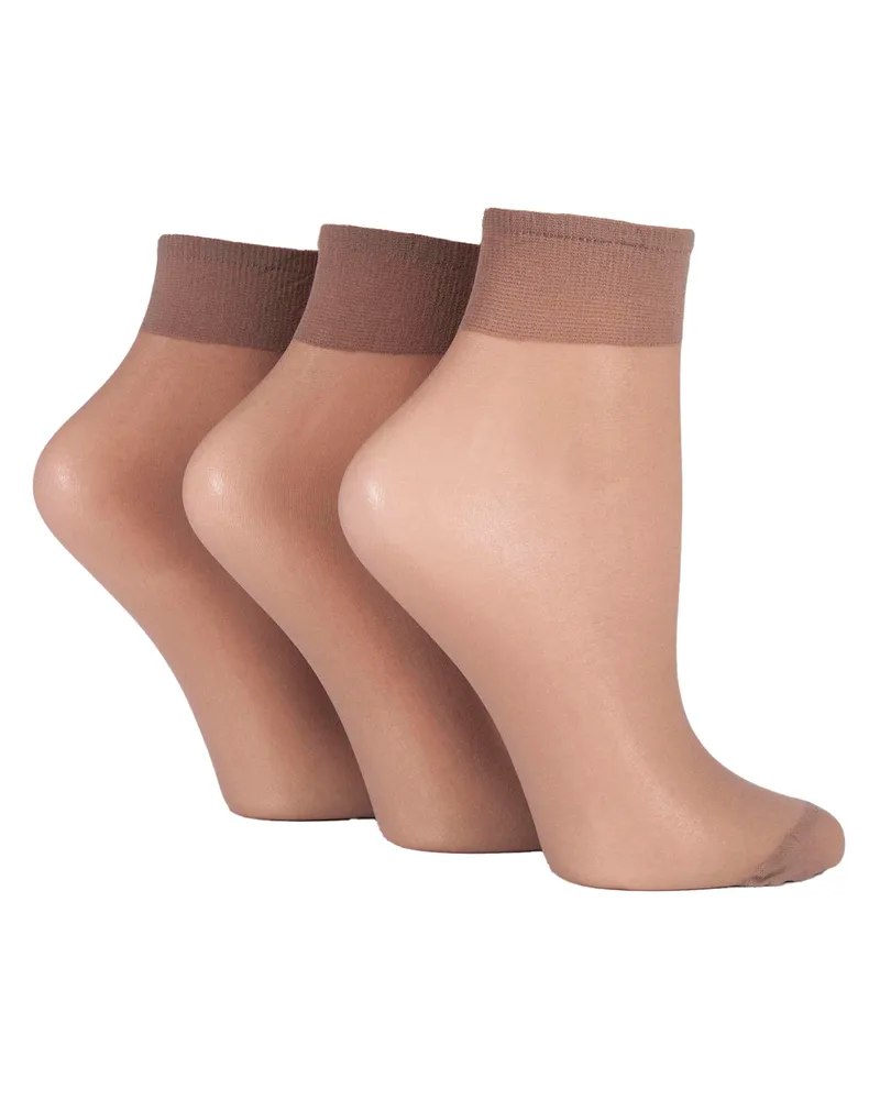Elle 3er-Pack Damen 15 Denier 100% Nylon Knöchelsocken - Durchsichtiger, leichter Komfort Rosa