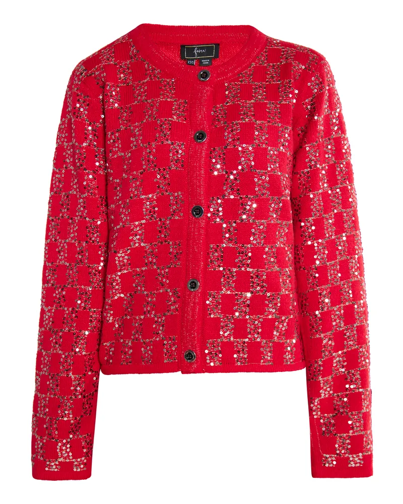 FAINA Strickjacke Damen verrotten Rot
