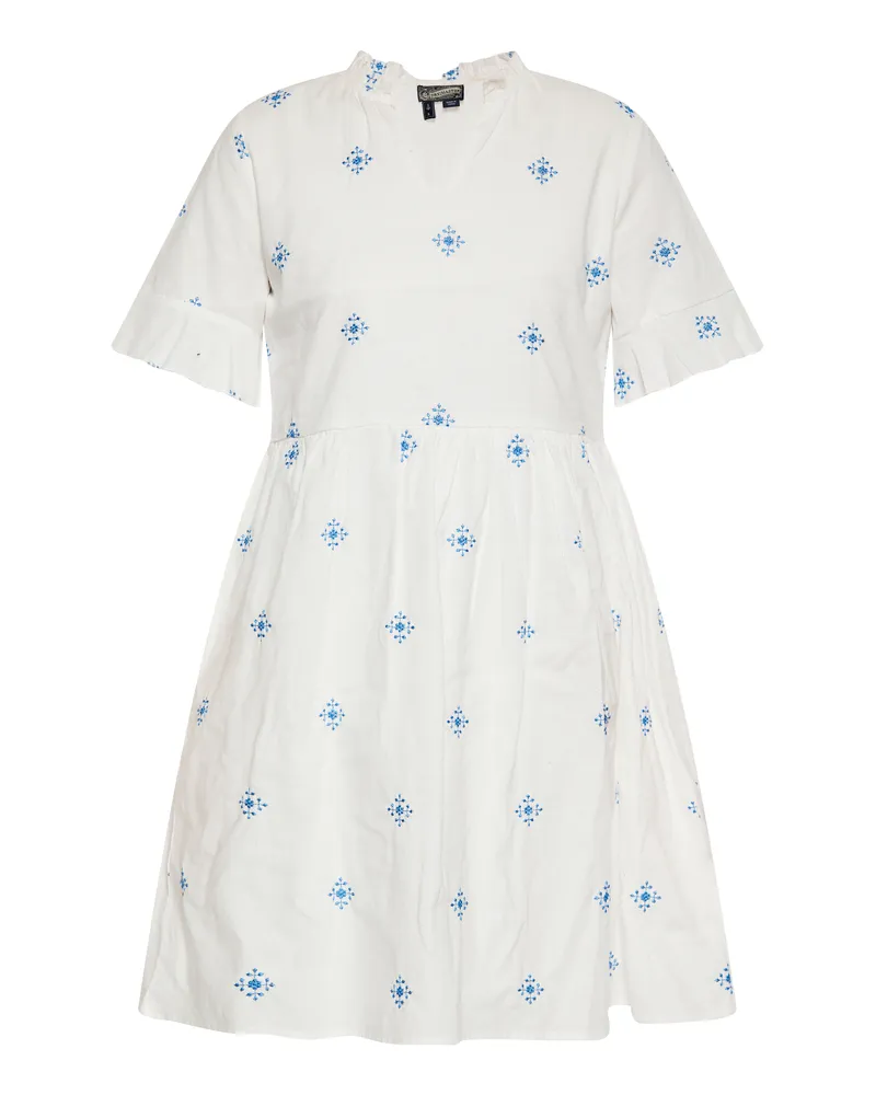 DreiMaster Kleid Damen Wollweiss Blau Wollweiß
