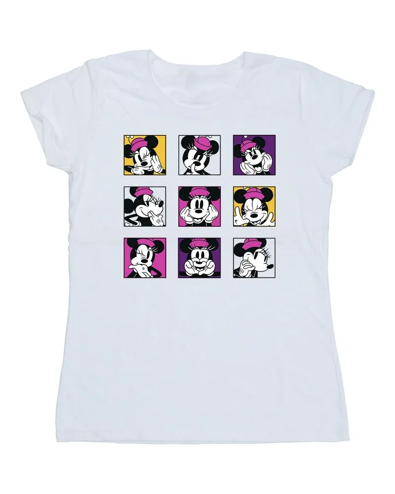 Disney Minnie Mouse Squares" T-Shirt für Damen (Weiß Weiß