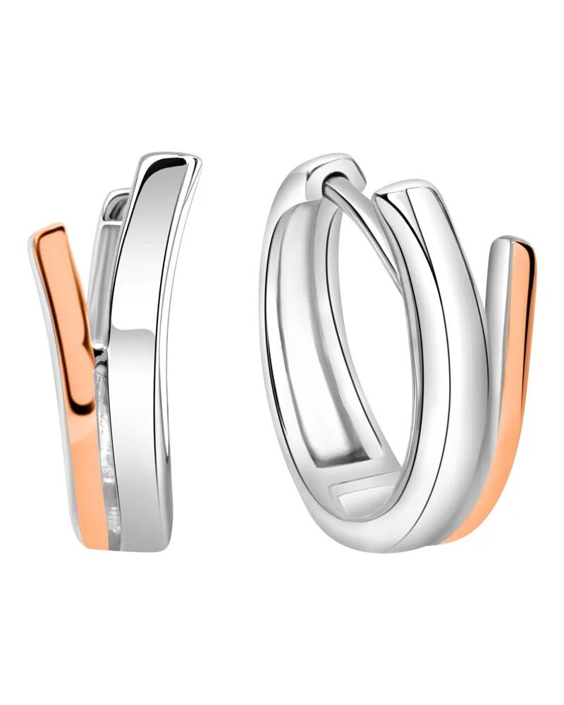 ZEEme Basic Klappcreolen 925/- Sterling Silber rhodiniert/rosé Mehrfarbig