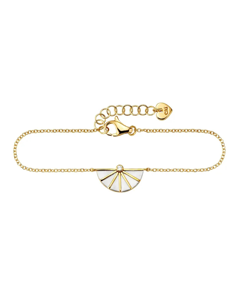 cai Fußkette 925/- Sterling Silber bicolor 22+3cm Gold