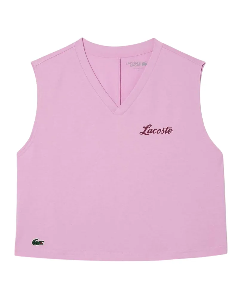 Lacoste Sport" Kurzes Top für Damen, leger, Ärmellos (Pink Rosa