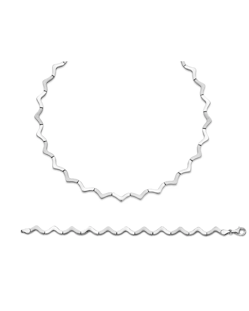 Orphelia Damen 925 Sterling Silber Set: Kette + Armband - Silber SET-040 Silber