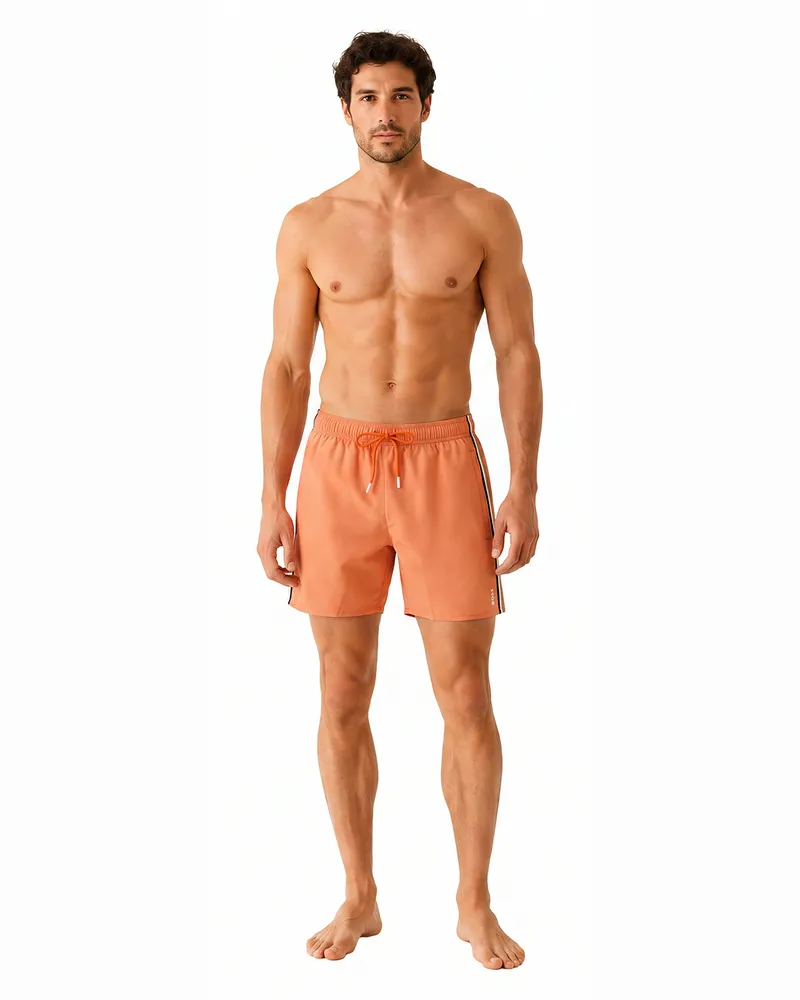 HUGO BOSS Badehose kurz, Iconic 50491594, Herren - Orange Orange