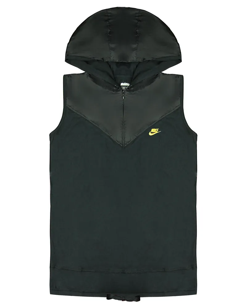 Nike Dri-Fit Reißverschluss auf Kapuze-Frauen lässig Sport schwarz ärmellose Hoody 332694 010 Schwarz