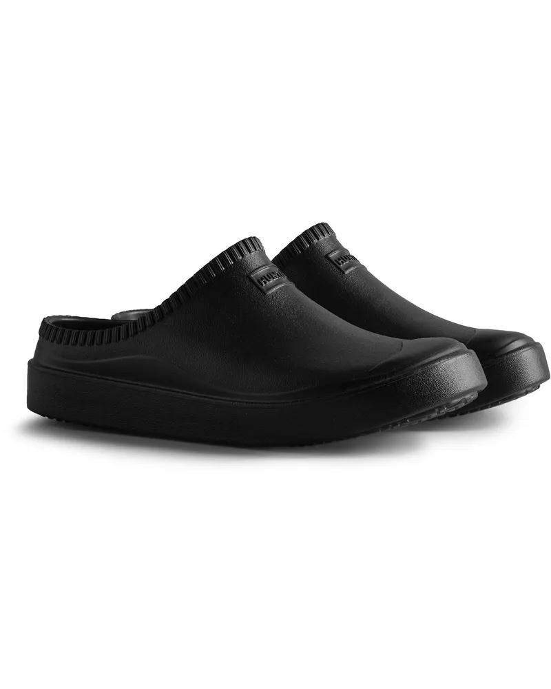 Hunter In/Out Bloom Algae Unisex Schwarze Clogs Schwarz
