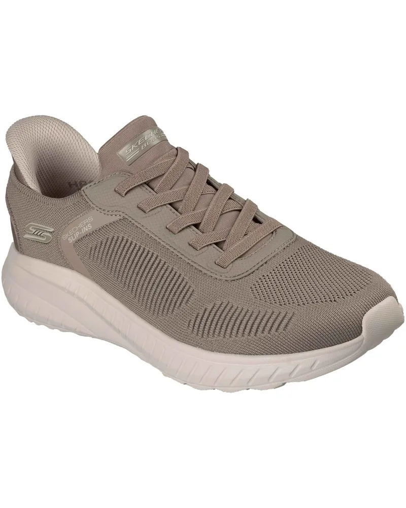Skechers BOBS Sport Squad Chaos Solid Step Textil Herren Dunkel Taupe Sneakers Braun