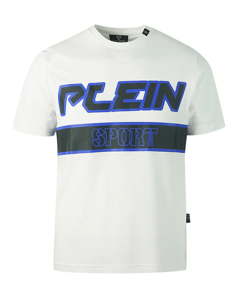 Philipp Plein Blue Block White T-Shirt Weiß