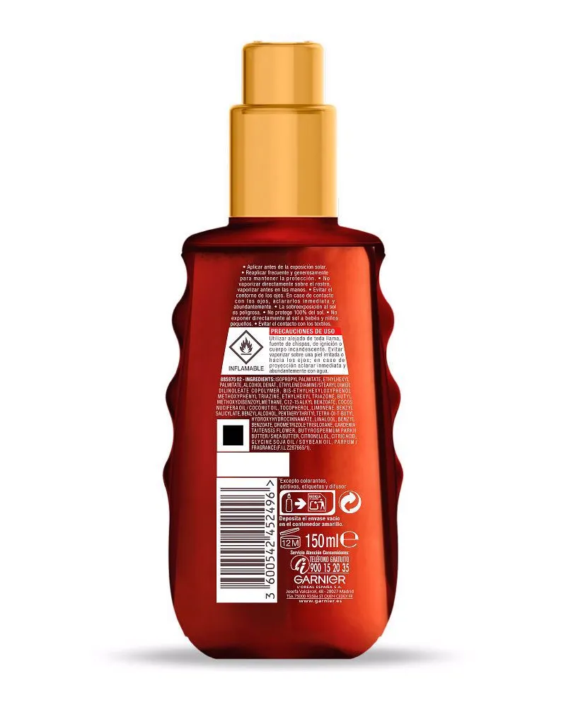 Garnier Aceite Protector Dorado Sublime Spf20 Spray 150 ml 