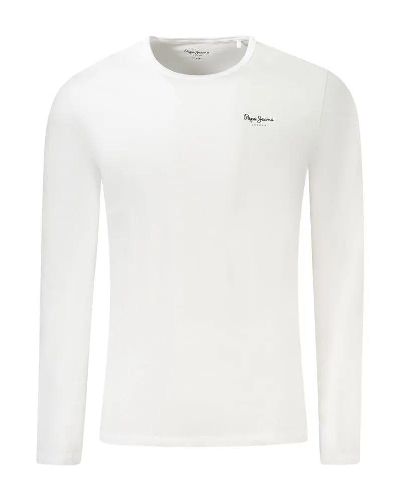 Pepe Jeans Langarm Rundhals-T-Shirt Weiß