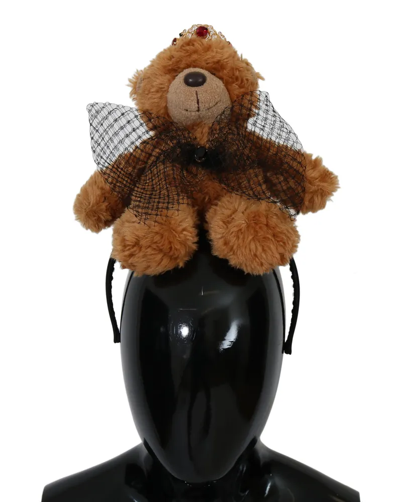 Dolce & Gabbana Teddy Bear Kristallkrone/Diadem Haarband - Gold Gold