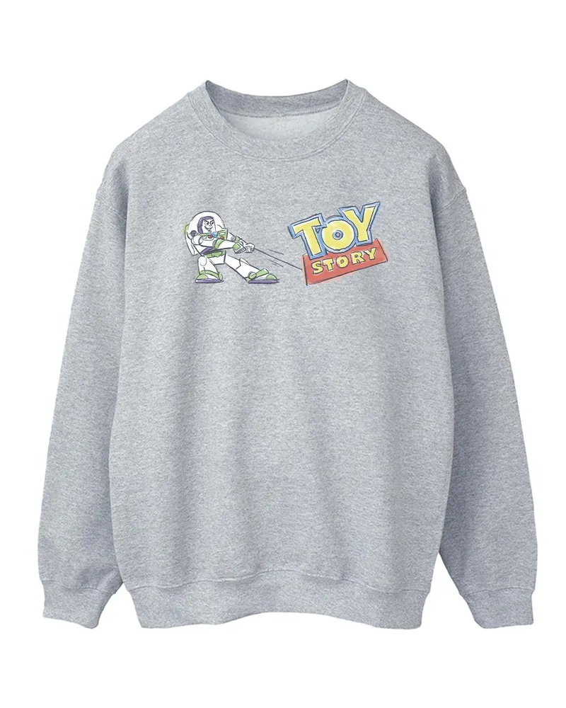 Disney Toy Story Buzz Pulling Logo" Sweatshirt für Herren (Grau Hellgrau