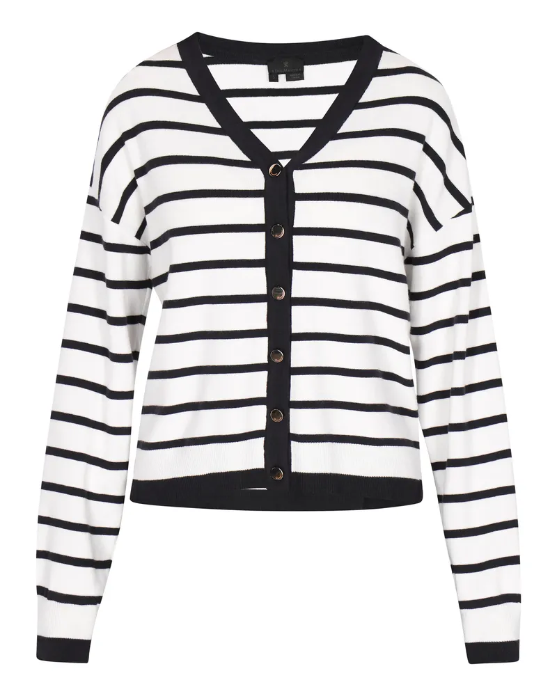 DreiMaster Strickjacke Frauen Marineblau, weiße Streifen Marineblau