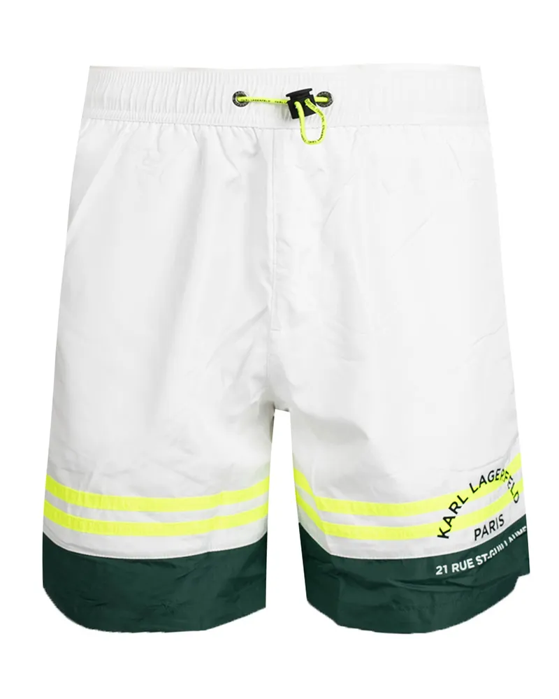 Karl Lagerfeld Badeshorts Golf Herren Weiß Weiß