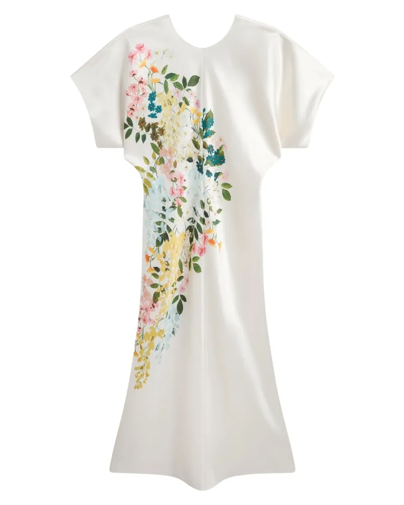 Ted Baker Myzan Kleid Mit Lässigen Ärmeln Und Taillierter Silhouette, Elfenbeinfarben Weiß