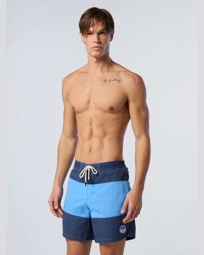 North Sails Badeshorts Farbblock Blau