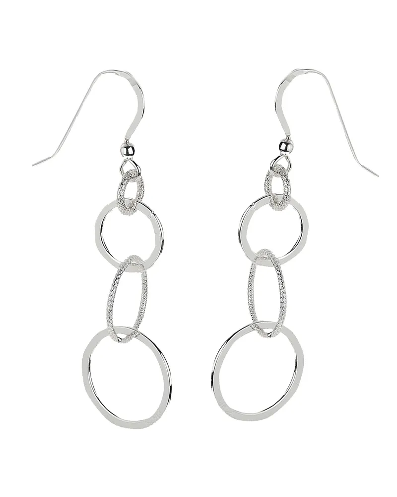 ZEEme Ohrringe aus 925er Silber mit Ringmotiv, 52 mm lang - Silber Silber