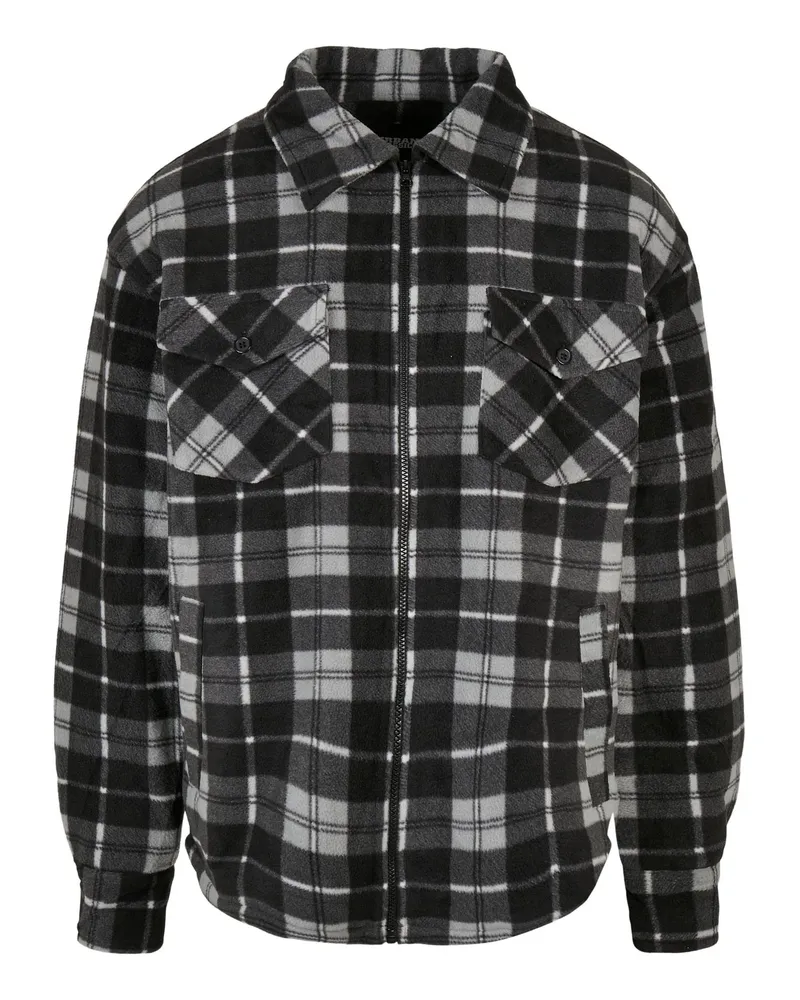 Urban Classics Hemdjacke für Herren (Schwarz/Weiß Schwarz