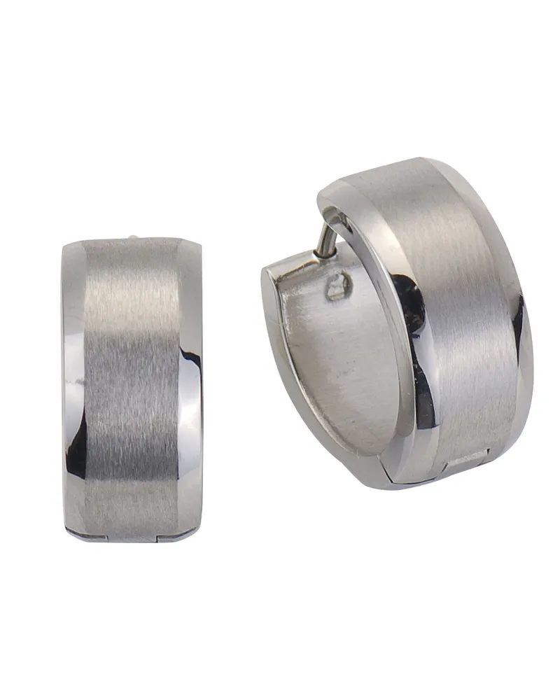 ZEEme Stainless Steel Klappcreolen aus Edelstahl, matt, Ø 16 mm - Silber Silber