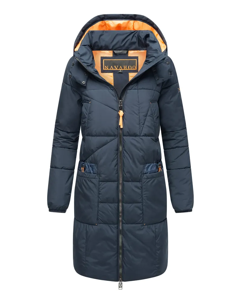 NAVAHOO Damen Winter Steppmantel Bliblablubb – warm & funktional Blau