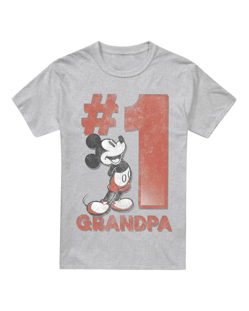 Disney Number 1 Grandpa" T-Shirt für Herren (Sport Heide Grau