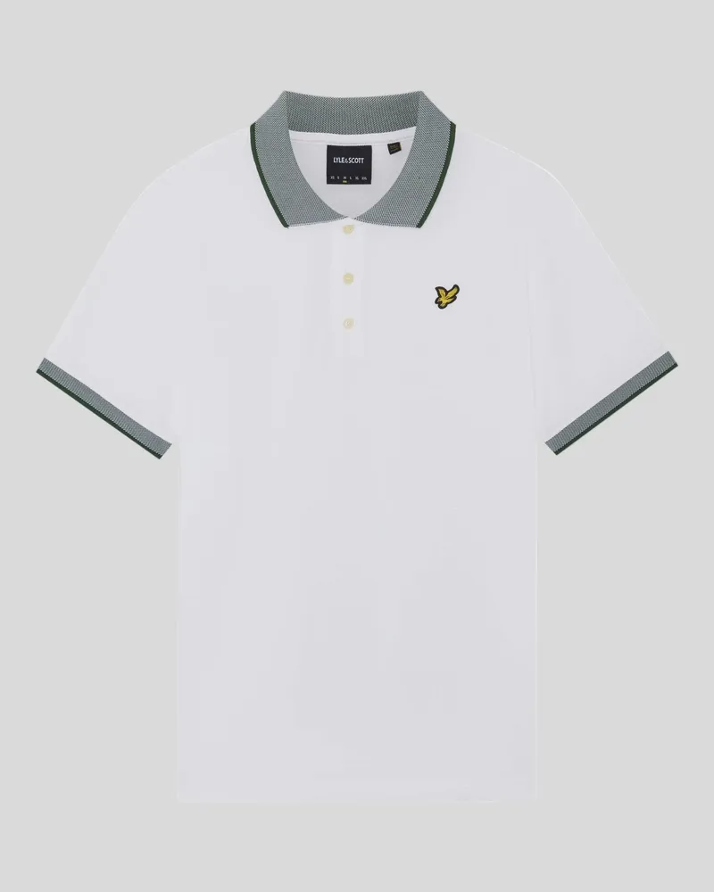Lyle & Scott Birdseye-Kragen-Poloshirt Weiß