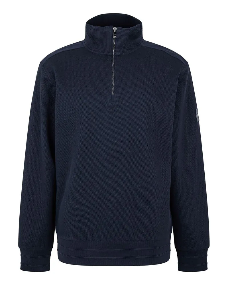 HUGO BOSS Sidney" Sweatshirt für Herren, mit kurzem Reißverschluss, Regulär, Langärmlig (Dunkelblau Blau