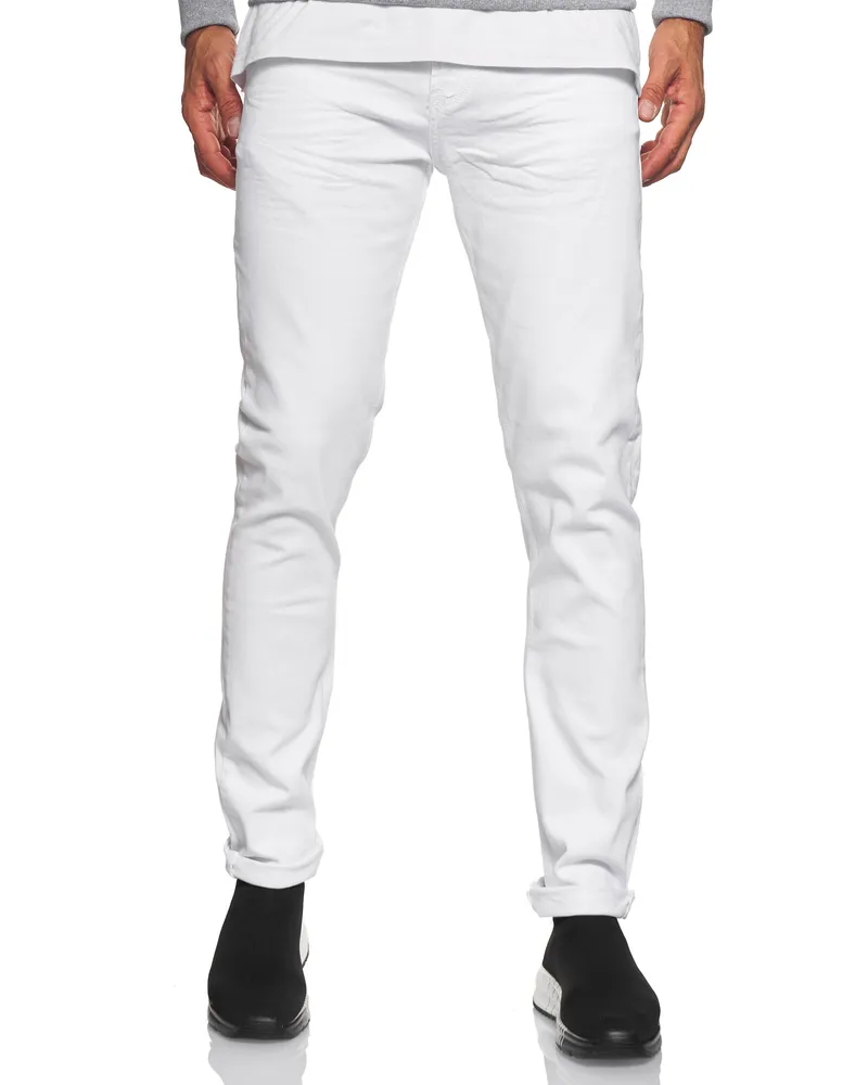 Rusty Neal Jeans Hose "MELVIN" Slim Fit Cotton-Stretch Weiß