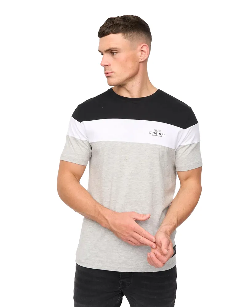 CrossHatch Pattermay" T-Shirt für Herren (Schwarz Schwarz