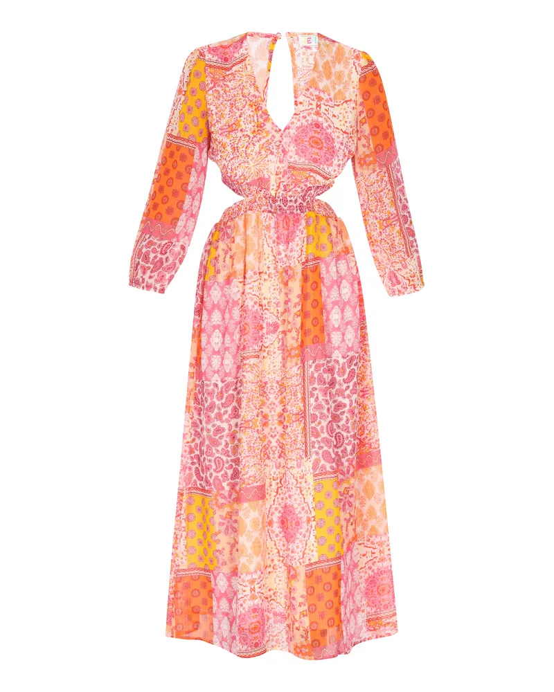 IZIA Kleid Frauen orange mehrfarbig Mehrfarbig