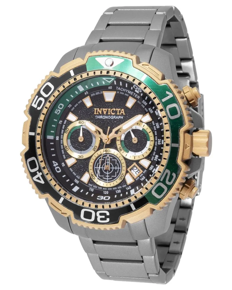 Invicta TI-22 49498 Herren Uhr - Quartz Bewegung - Titan mit Schwarzem Zifferblatt - 48 mm Grau