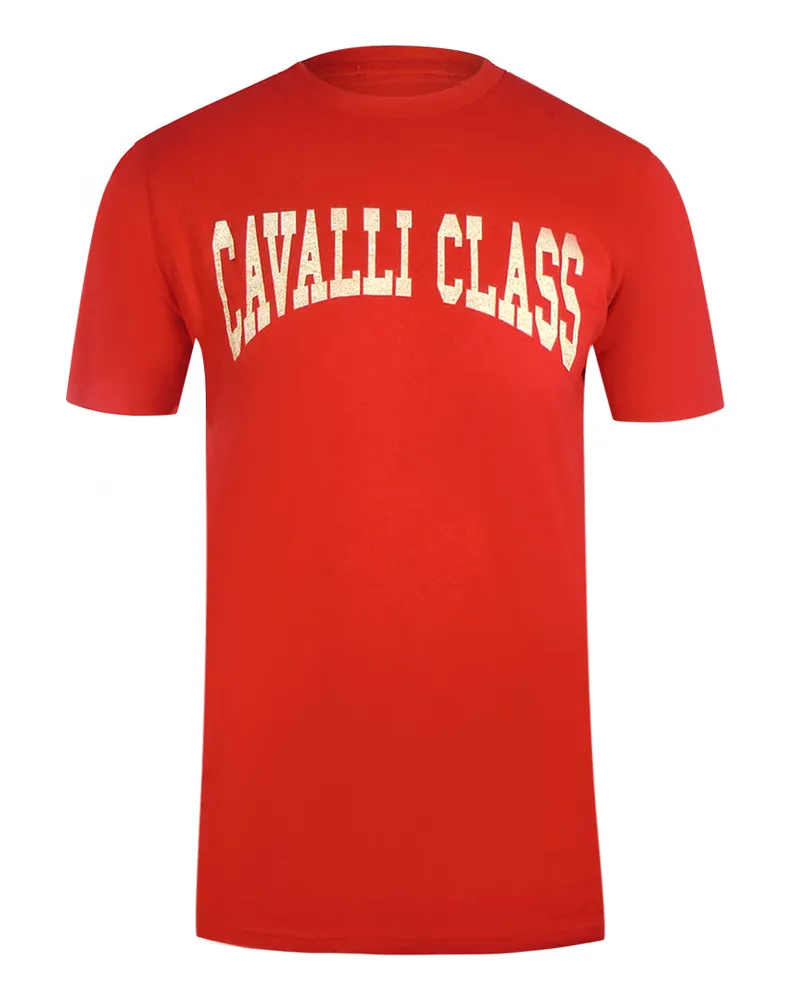 Roberto Cavalli Varsity-Logo-T-Shirt - Rot Rot
