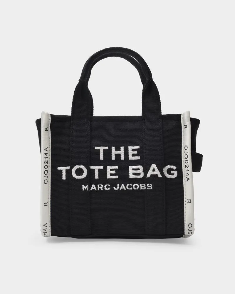 Marc Jacobs The Small Tote Tasche aus schwarzem Canvas Schwarz