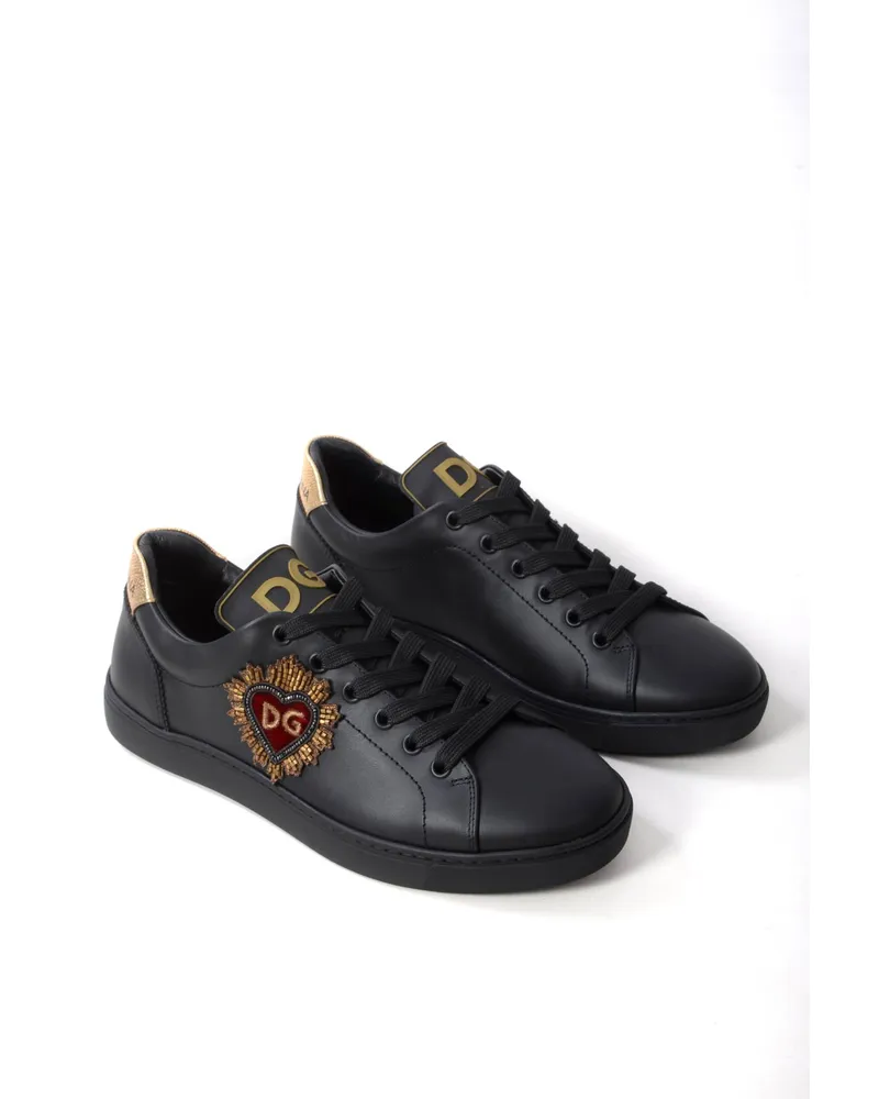 Dolce & Gabbana Men Embroidered Low-top Sneakers Schwarz