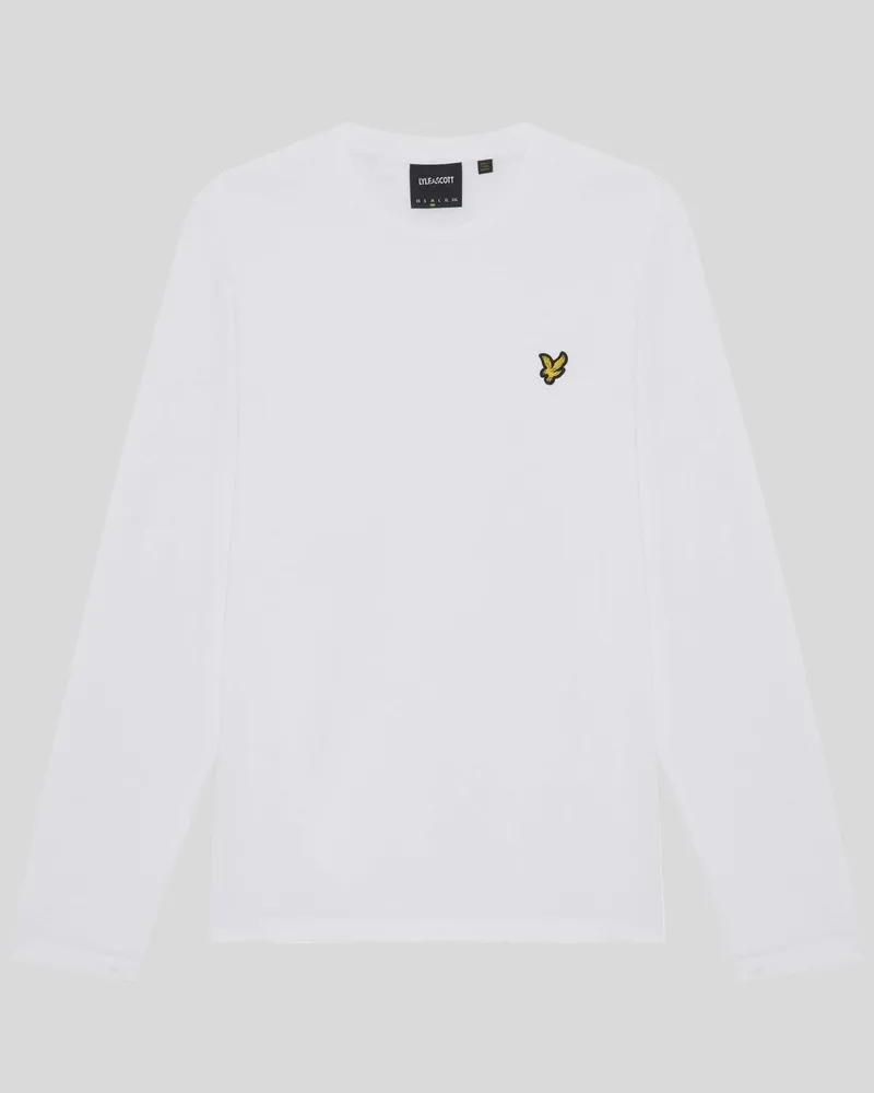 Lyle & Scott Boxy Fit Langarm-T-Shirt Weiß