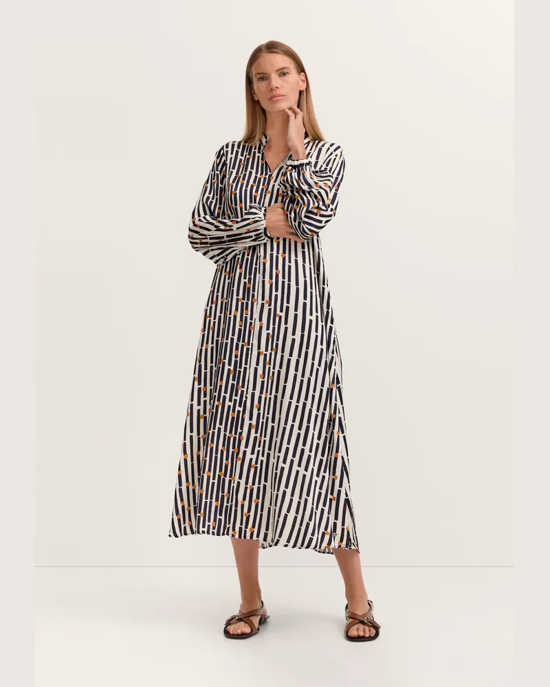 Bugatti Damen Blusenkleid Modern Fit mit Print Marineblau