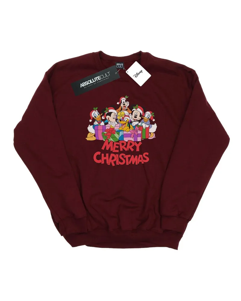 Disney Mickey Mouse and Friends" Sweatshirt für Herren (Burgunderrot Bordeaux