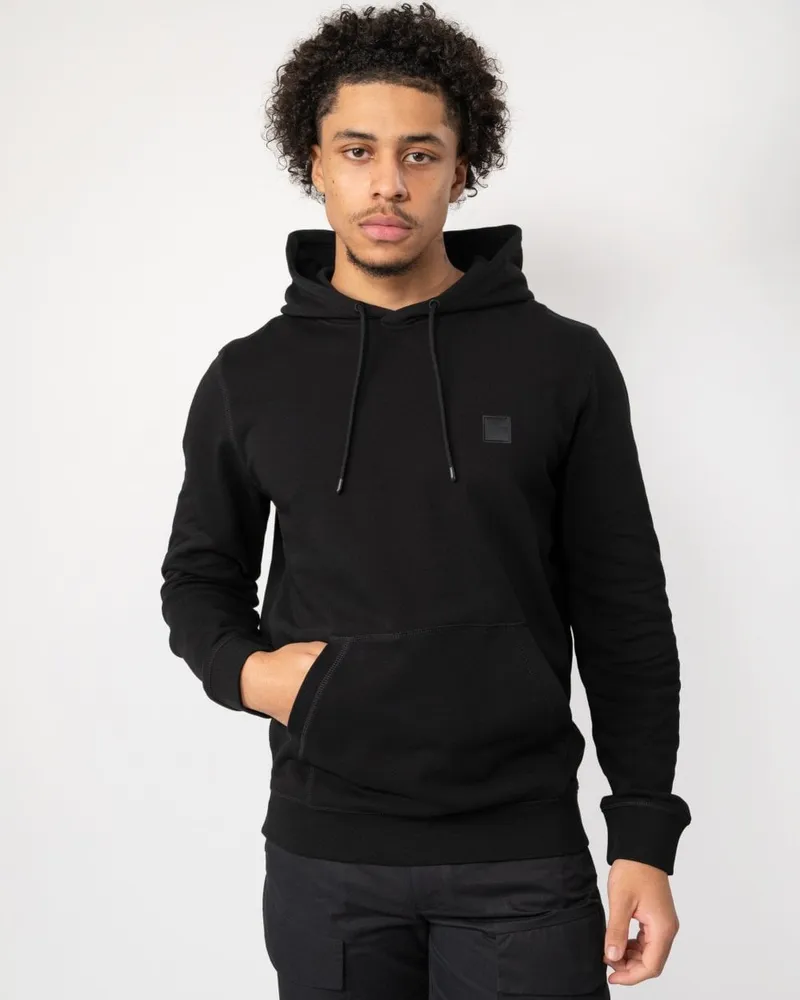 HUGO BOSS Wetalk Herren Pullover Hoodie mit Logo-Patch NOS Schwarz
