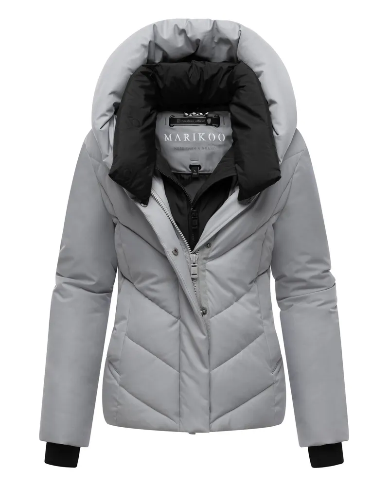 Marikoo Damen Wintersteppjacke Nadiraa mit 2-in-1-Design & Kapuze Grau