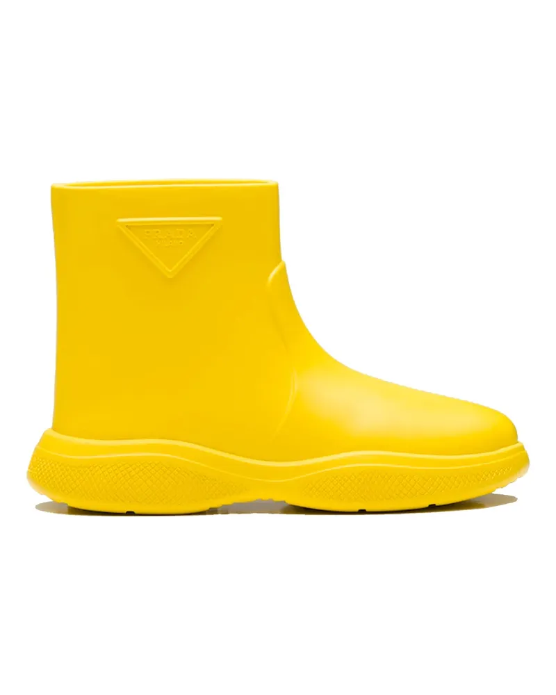 Prada Gummistiefel mit -Logo Gelb