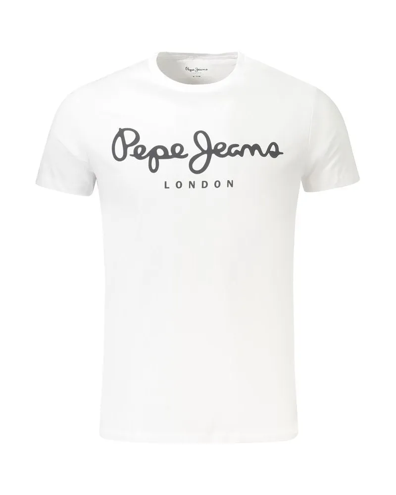 Pepe Jeans Weißes Baumwoll-Herren-T-Shirt Weiß