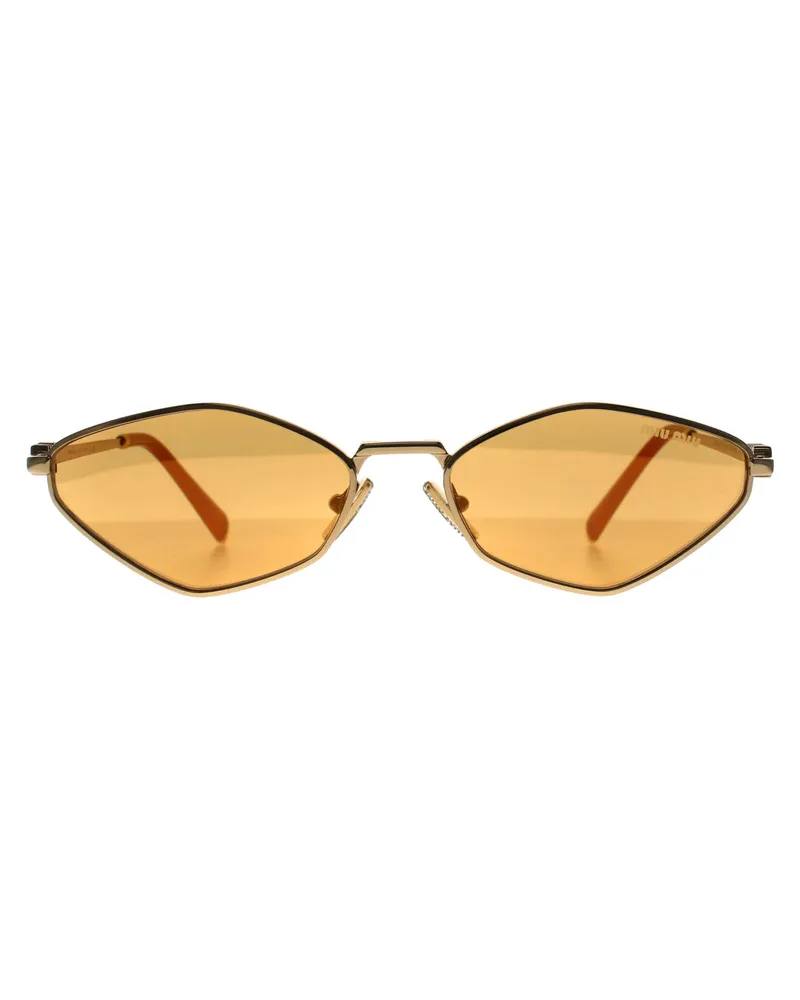 Miu Miu Oval Womens Gold Licht Orange Silber Spiegel MU 56ZS Gold