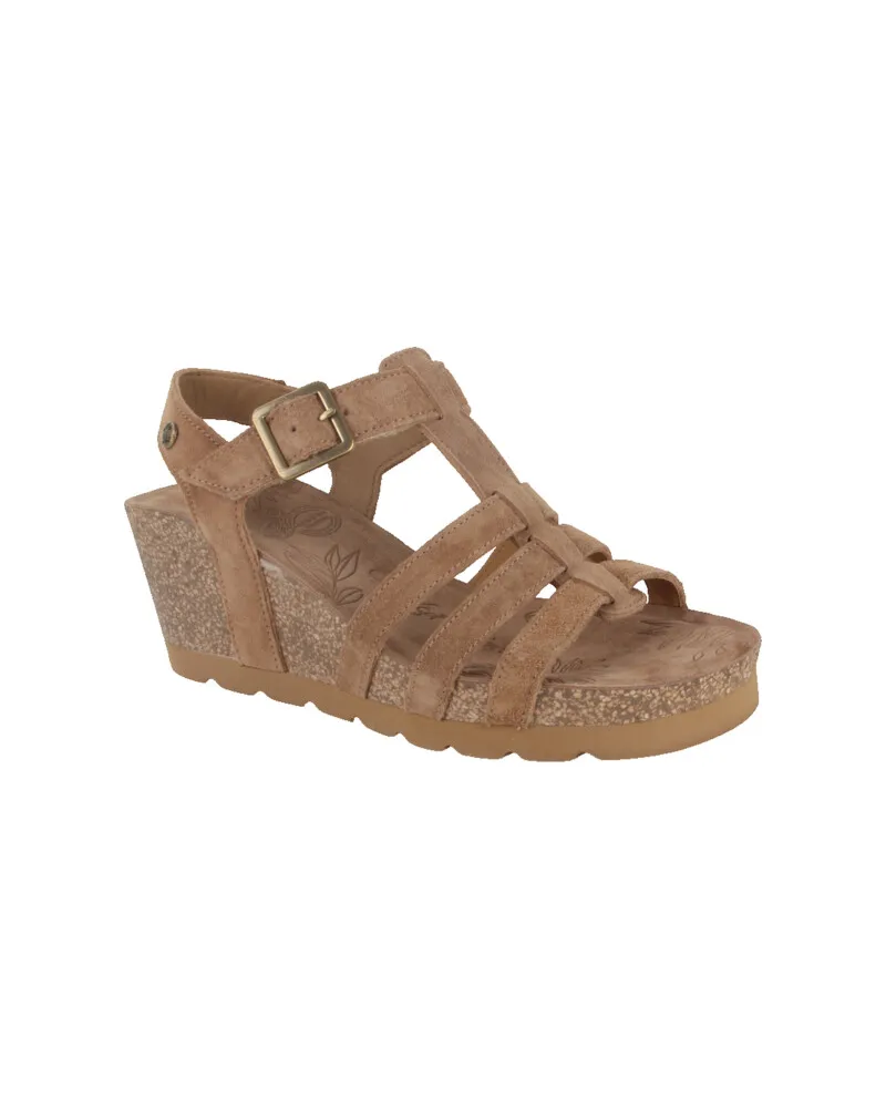 Panama Jack Damen Keilabsatz-Sandalen aus Wildleder, Modell Vero B1 - Braun Braun