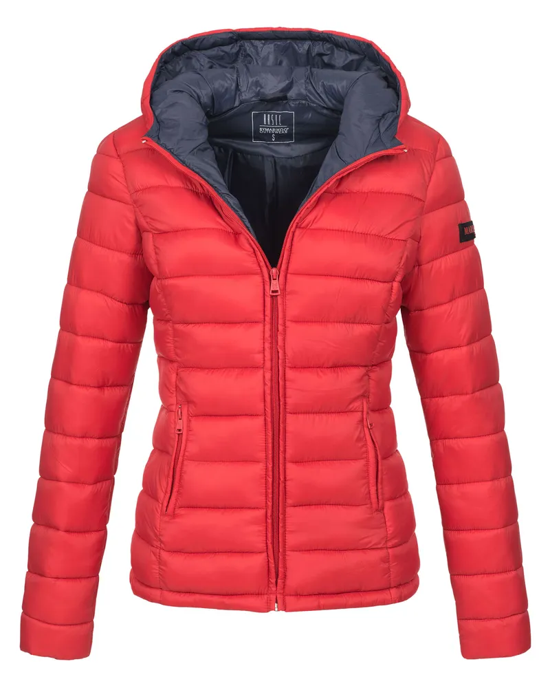Marikoo Damen Steppjacke Lucy mit Kapuze & leichtem Futter Rot