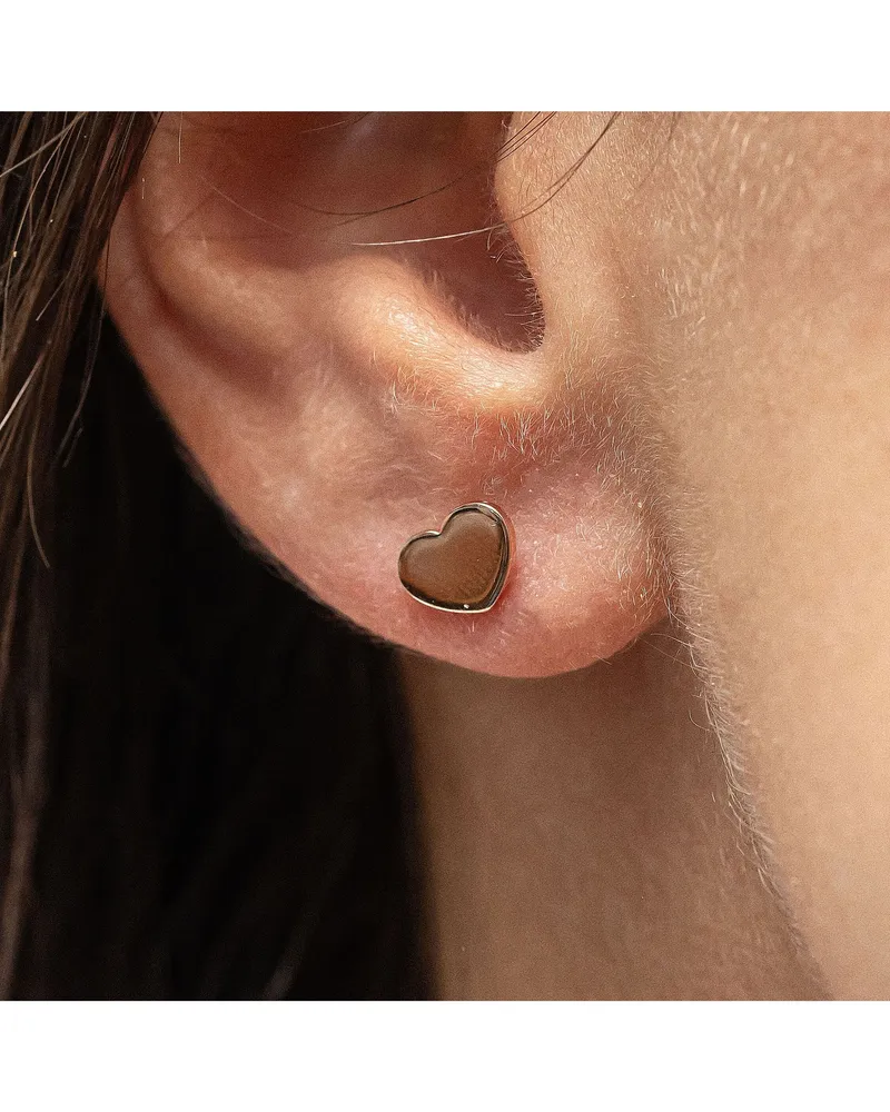 cai Ohrstecker 925/- Sterling Silber rotvergoldet Herz Roségold